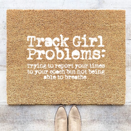 Track And Field Girl Athelitcs Running Sport Run Coir Doormats