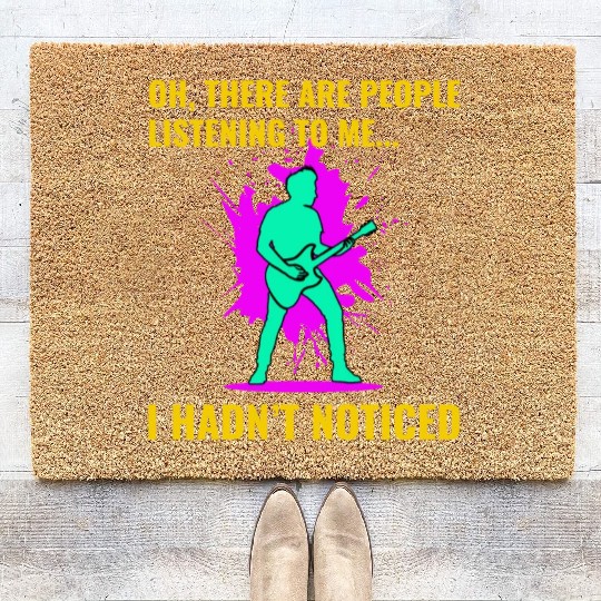 Bass Guitar Player Music Musician Bassist Funny Coir Doormats