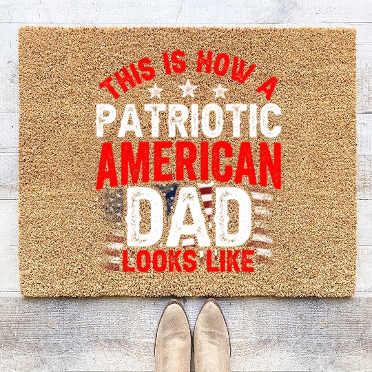 This Is How A Patriotic American Dad Looks Like US Coir Doormats