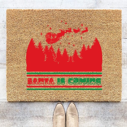 Santa is coming Coir Doormats
