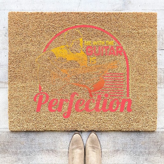 Guitar Heavy Metal Sound Gift Coir Doormats