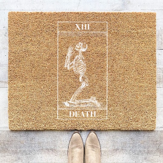 Vintage Death Tarot Card Coir Doormats