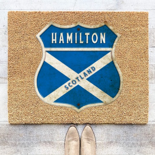 Hamilton Scotland coat of arms flag design Coir Doormats