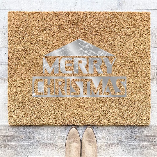 Merry christmas silver Coir Doormats