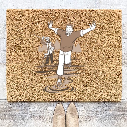 Angry fisherman and boy Angry fisherman and boy in Coir Doormats