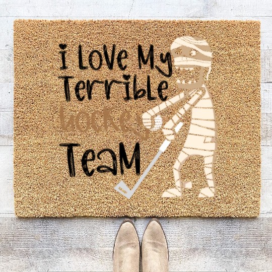 I Love My Terrible Hockey Team ,Zombie Hockey Coir Doormats