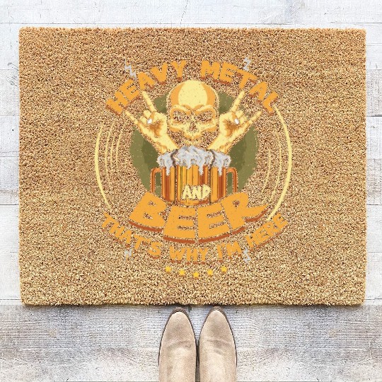 Metal And Beer Metal Music Heavy Rock Skeleton Coir Doormats