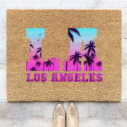 Los Angeles LA California Gift Coir Doormats