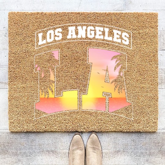 Los Angeles LA California Gift Coir Doormats