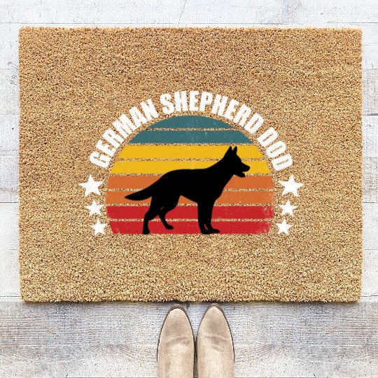 German Shepherd Dog vintage dog lovers Coir Doormats