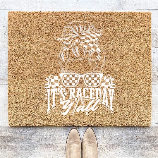 It's race day y'all - racer Coir Doormats