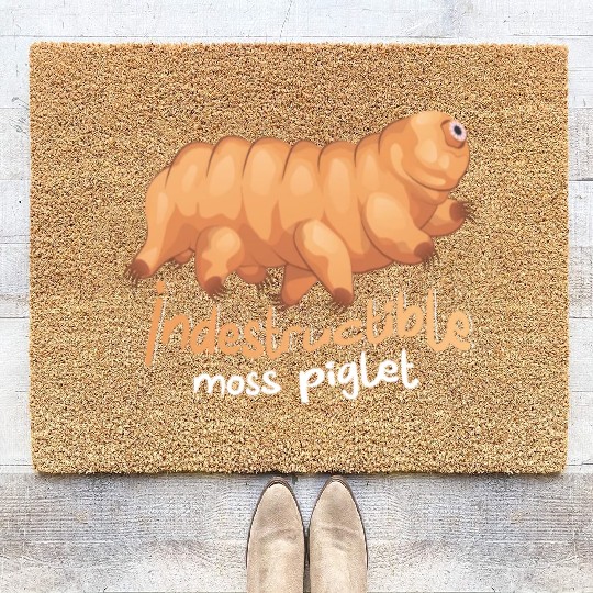 Indestructible Moss Piglet Science Tardigrade Coir Doormats