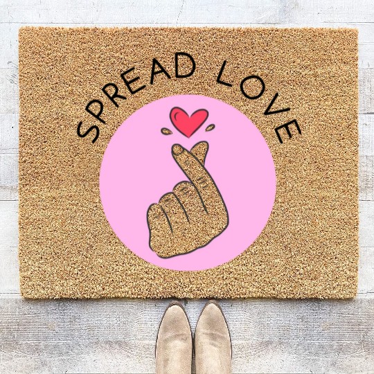 Korean heart symbol - Spread Love Intention Series Coir Doormats
