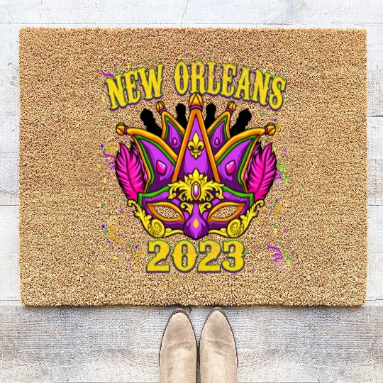 New Orleans 2023 Mardi Gras Festival Coir Doormats