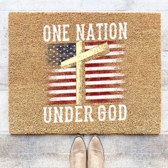 One Nation Under God America US USA American Coir Doormats