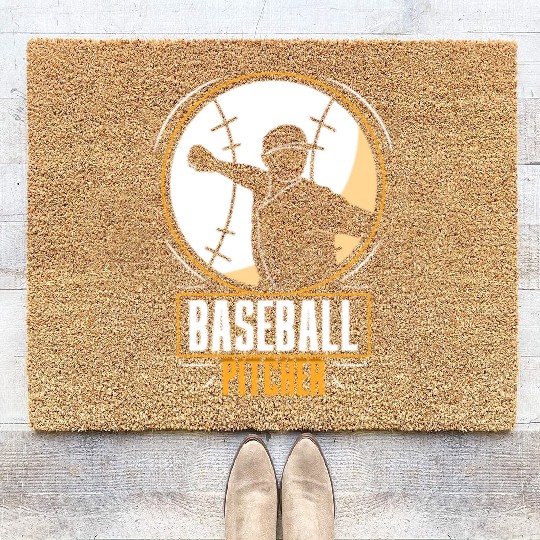 Baseball Pitcher Hobby Player Sayings Coir Doormats
