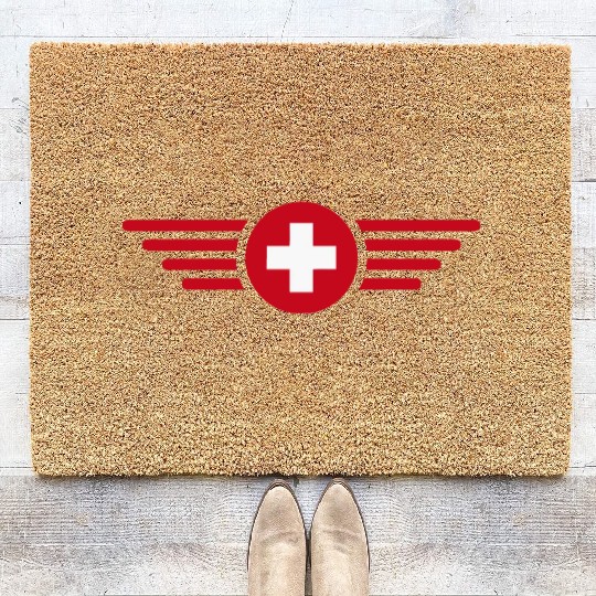 Switzerland flag Coir Doormats