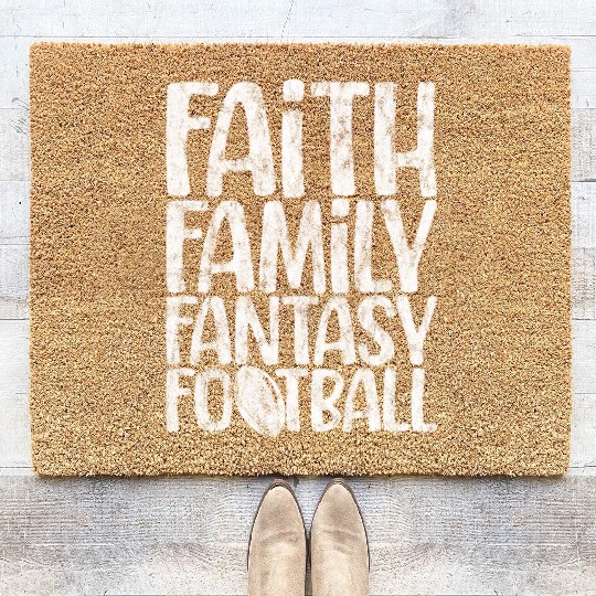 Faith Family Fantasy Football 3 Coir Doormats