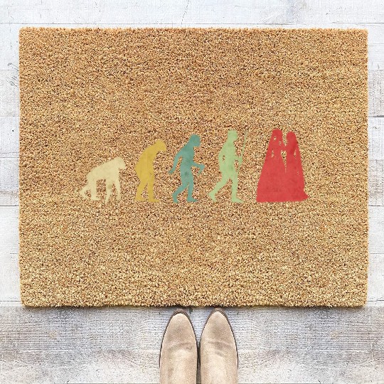 Lesbian Couple Romantic Wedding Wife Evolution Coir Doormats