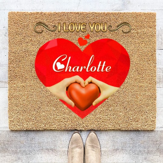 I love you Charlotte Coir Doormats