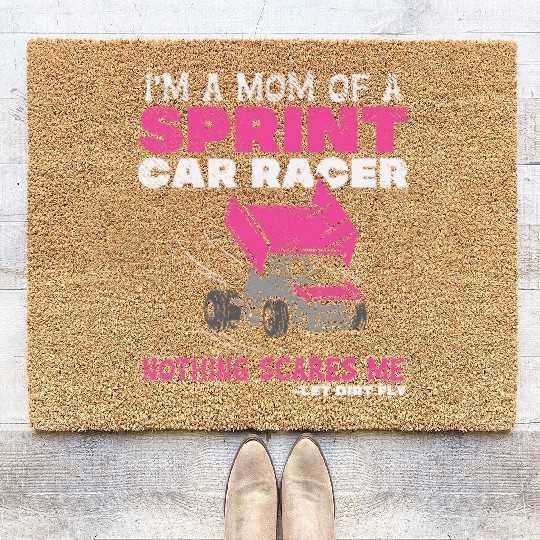 Mom Of A Sprint Car Racer Race Day Driver Mother P Coir Doormats