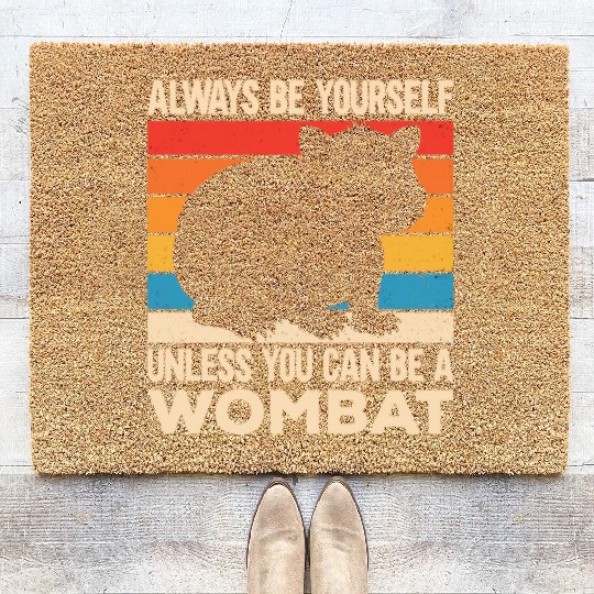Native Australian Animal Lovers Cute Wombat Coir Doormats
