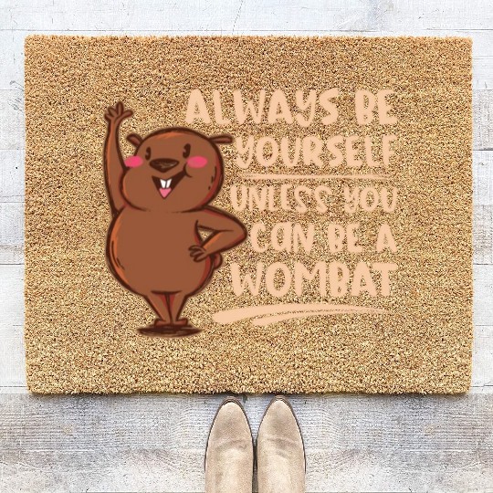 Native Australian Animal Lovers Cute Wombat Coir Doormats