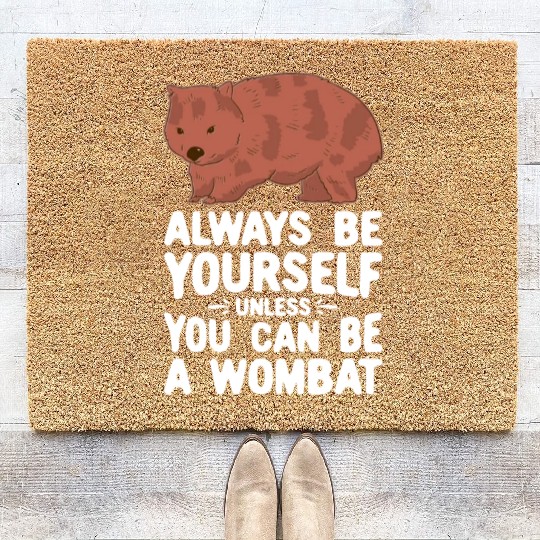 Native Australian Animal Lovers Cute Wombat Coir Doormats