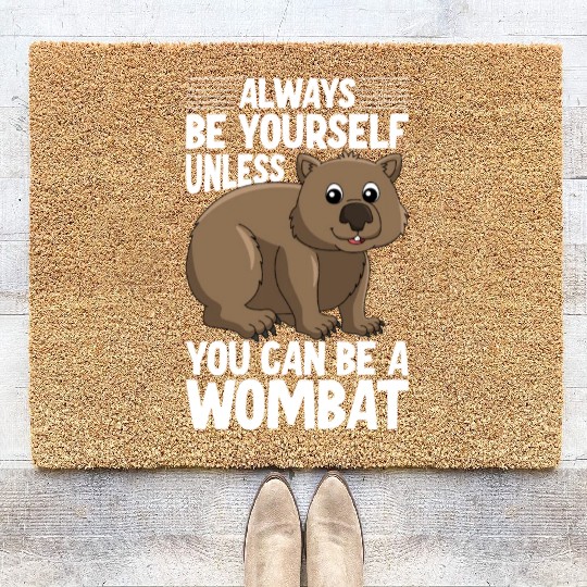 Native Australian Animal Lovers Cute Wombat Coir Doormats