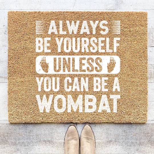 Native Australian Animal Lovers Cute Wombat Coir Doormats