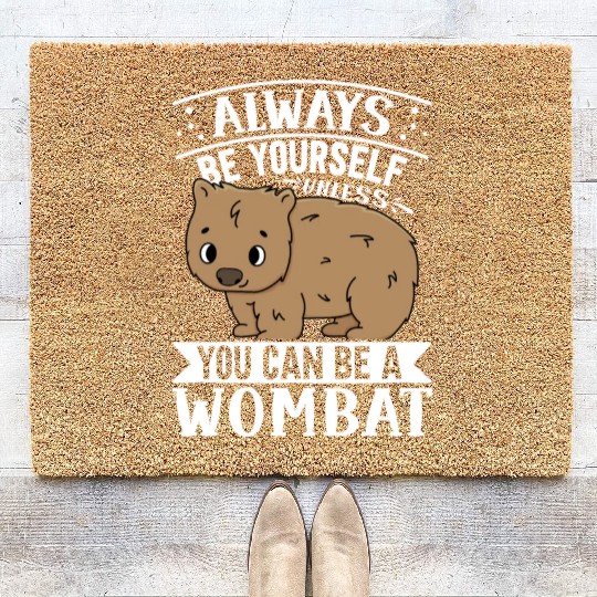 Native Australian Animal Lovers Cute Wombat Coir Doormats