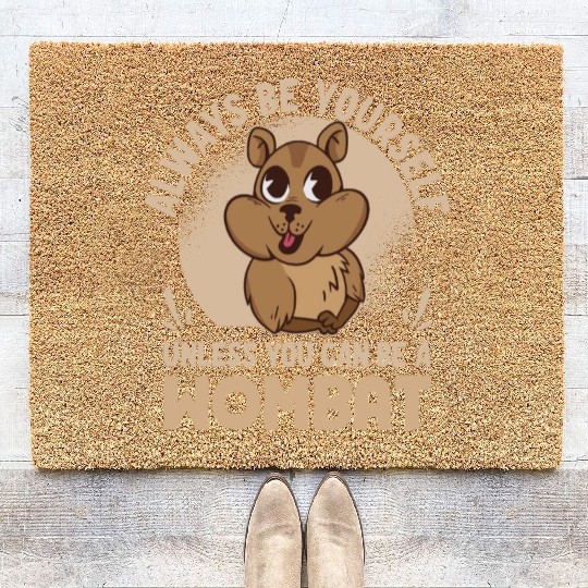 Native Australian Animal Lovers Cute Wombat Coir Doormats