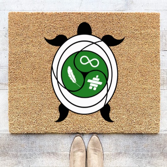 Turtle symbol for indigenous people of Canada Coir Doormats