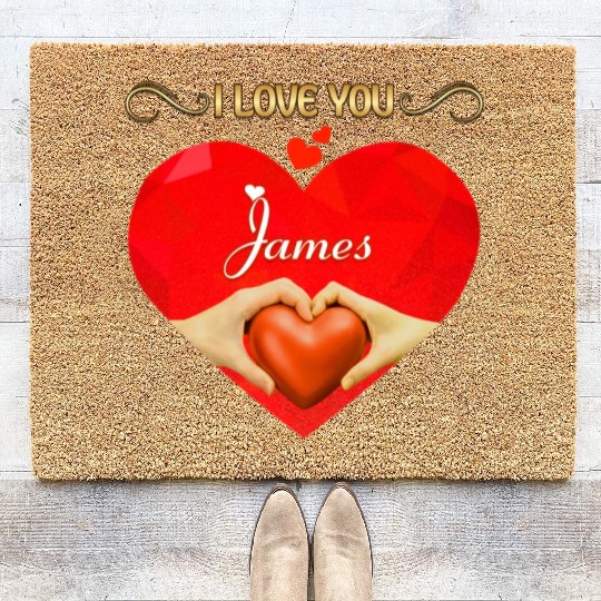 I love you James Coir Doormats