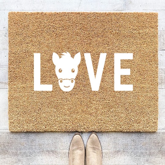 Horseback Riding Equestrian Horseback Rider Gift Coir Doormats
