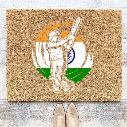 India Cricket Player Coir Doormats