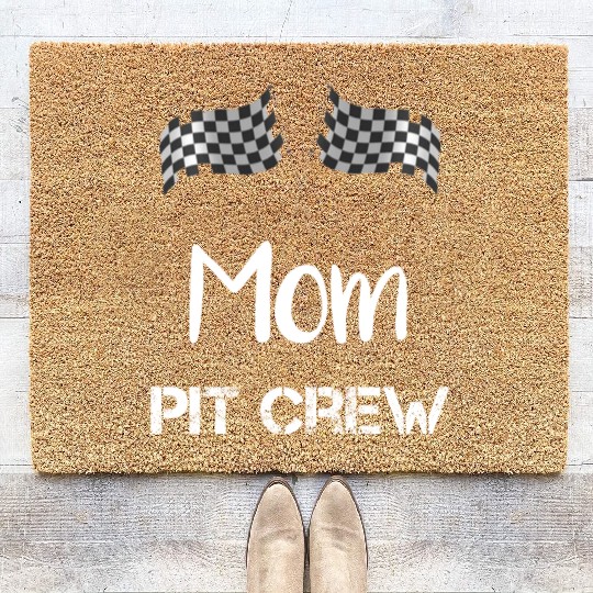 Mom Pit Crew Coir Doormats