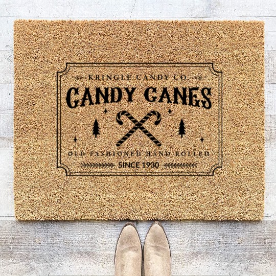 Candy Canes Presents Christmas Gift Ideas Coir Doormats