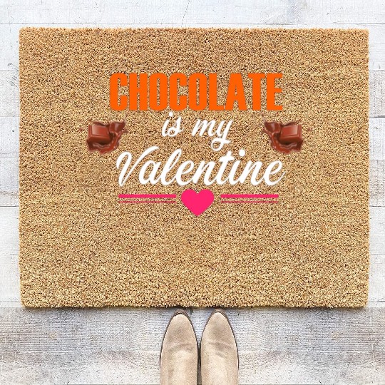 chocolate is my valentine Coir Doormats