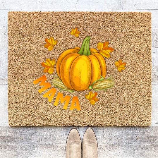 Halloween Thanksgiving Coir Doormats, Mama Pumpkin