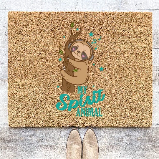 My Spirit Animal Sloth lazy slow Coir Doormats