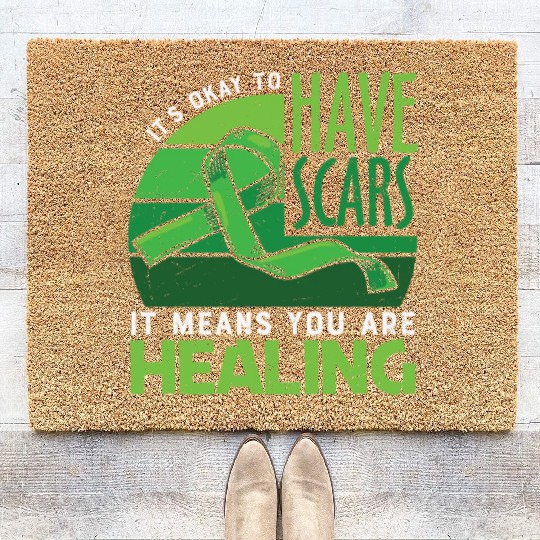 Green Ribbon Mental Health Awareness Coir Doormats