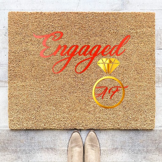 engaged af engagement valentines day Coir Doormats