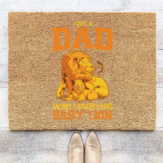 Fathers Day Baby Lion Jungle Animal Coir Doormats
