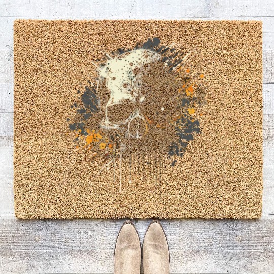 Ink Splatter Skull Coir Doormats