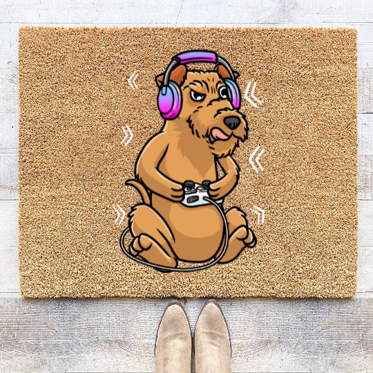 Irish Terrier Dog Gamer Video Game Gaming Irish Coir Doormats