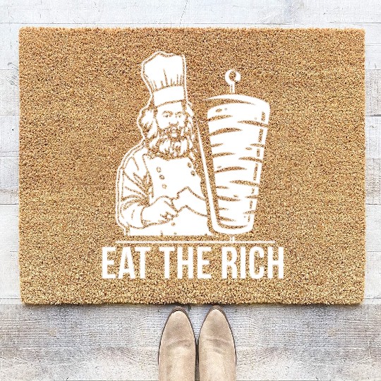 Eat the rich Karl Marx economist Coir Doormats