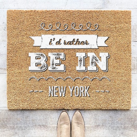 I'd rather be in New York City taxi Broadway Wall Coir Doormats