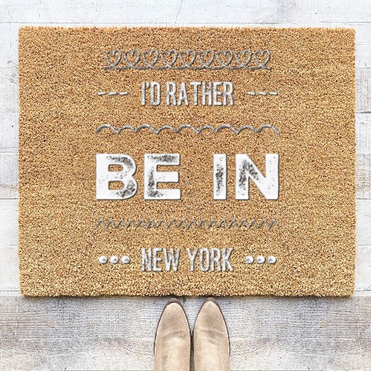 I'd rather be in New York City taxi Broadway Wall Coir Doormats