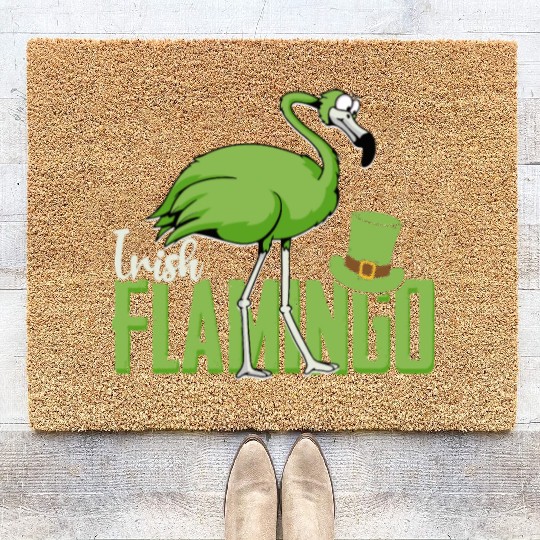 Irish Flamingo - bird Coir Doormats
